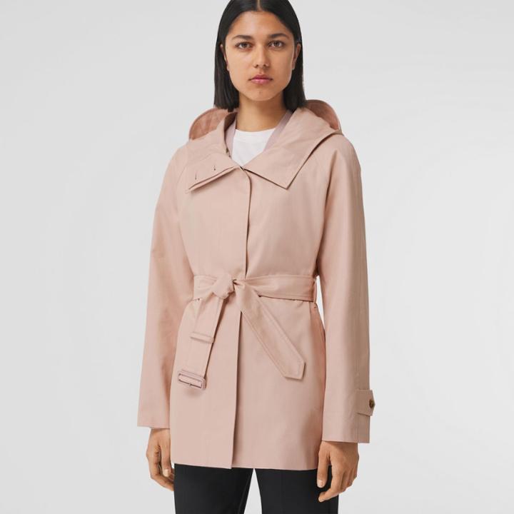 Burberry Burberry Cotton Gabardine Hooded Car Coat, Size: 10