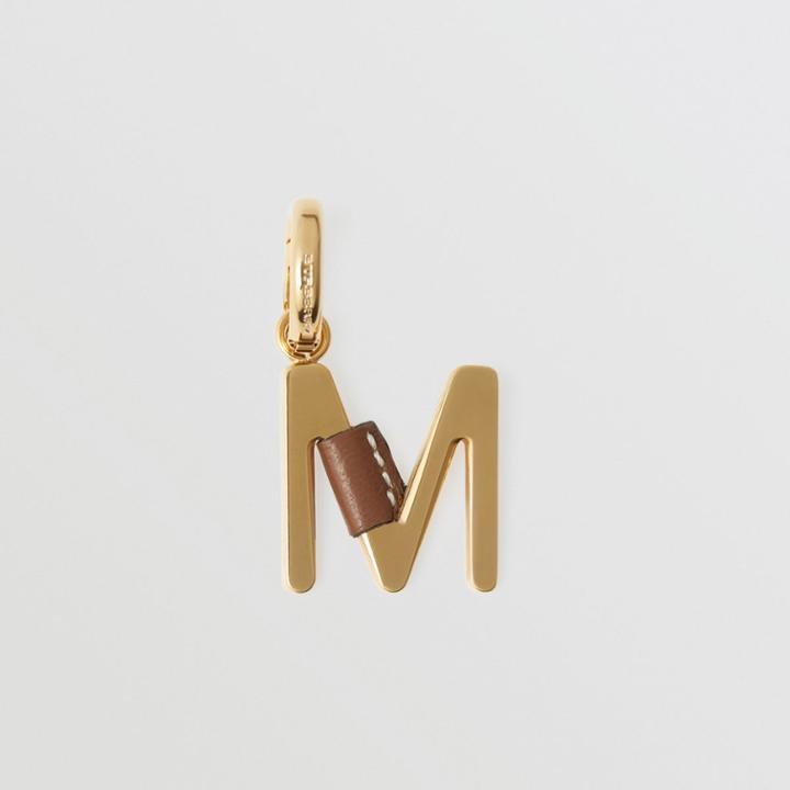 Burberry Burberry Leather-wrapped 'm' Alphabet Charm, Brown