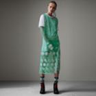 Burberry Burberry Long-sleeve Embroidered Tulle Dress, Size: 02, Green