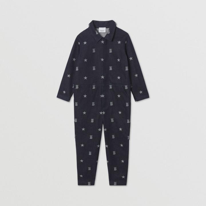 Burberry Burberry Childrens Star And Monogram Motif Japanese Denim Jumpsuit, Size: 10y