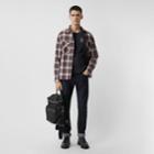 Burberry Burberry Long Sleeve Embroidered Logo Cotton T-shirt, Blue