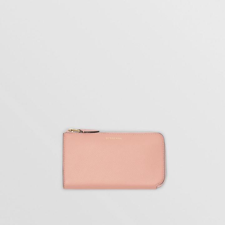 Burberry Burberry Two-tone Leather Ziparound Wallet And Coin Case, Purple