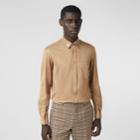 Burberry Burberry Classic Fit Monogram Motif Silk Jersey Shirt, Size: 43, Brown