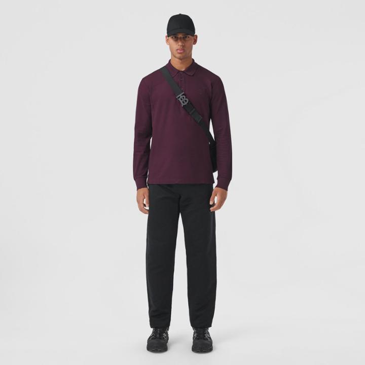 Burberry Burberry Long-sleeve Monogram Motif Cotton Piqu Polo Shirt