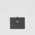 Burberry Burberry Monogram Motif Grainy Leather Folding Wallet, Black