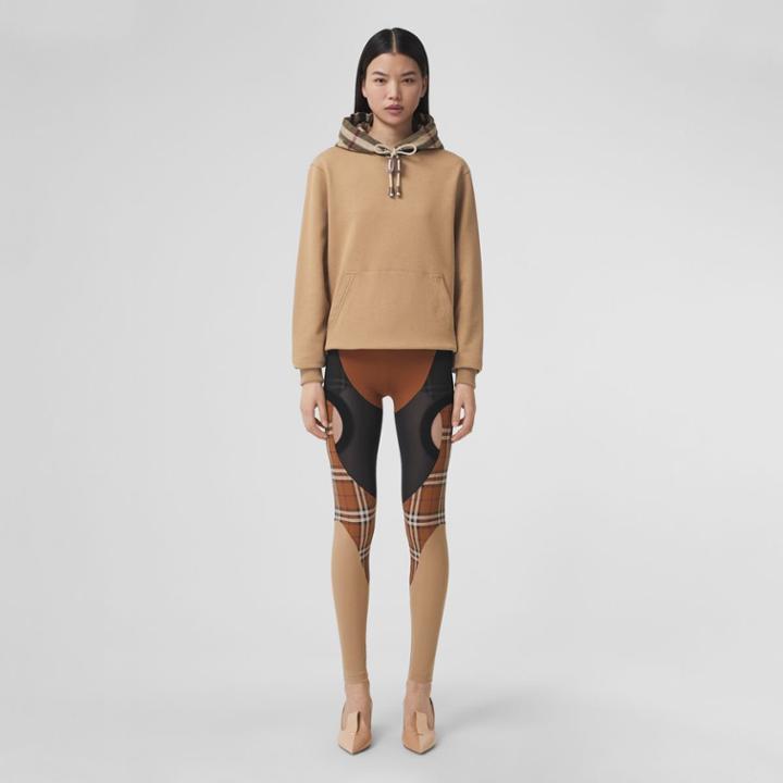 Burberry Burberry Check Hood Cotton Oversized Hoodie