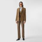 Burberry Burberry Linen Wool Cashmere Reconstructed Tailored Jacket, Size: 08
