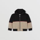 Burberry Burberry Childrens Check Panel Cotton Hooded Top, Size: 4y