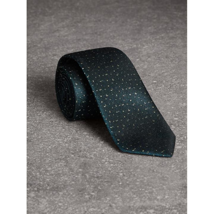Burberry Burberry Slim Cut Flecked Silk Tie, Green