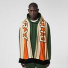Burberry Burberry Wool Cashmere Scarf Detail Cotton Hoodie, Green