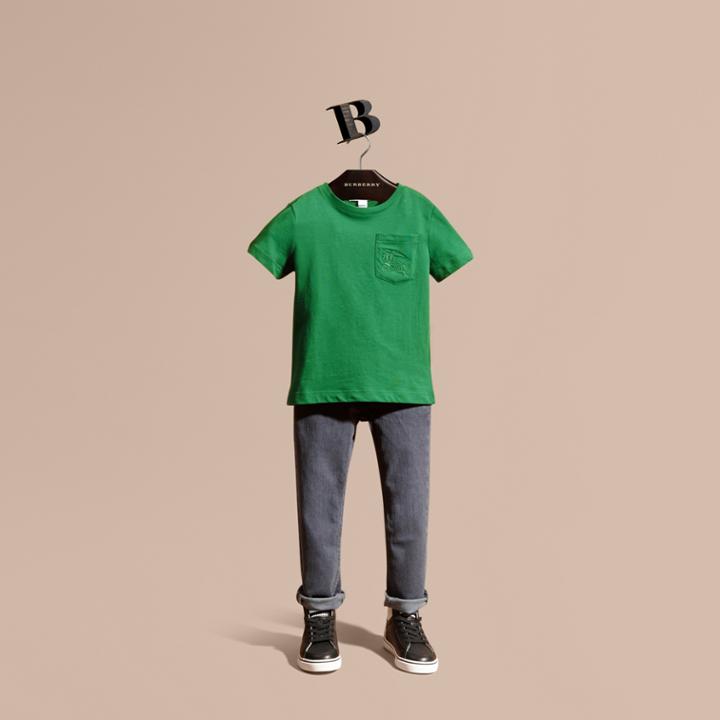 Burberry Burberry Crew Neck Cotton T-shirt, Size: 8y, Green