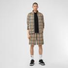 Burberry Burberry Vintage Check Technical Twill Shorts, Size: M, Beige