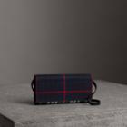 Burberry Burberry Tartan Cotton And Leather Wallet With Chain, Blue