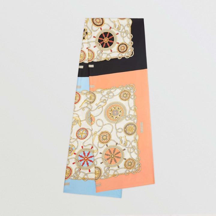 Burberry Burberry Archive Scarf Print Silk Oversized Scarf, White