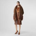 Burberry Burberry Faux Fur And Cashmere Stole, Brown