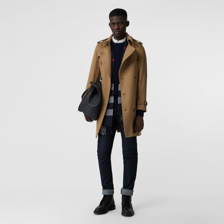 Burberry Burberry Cashmere Trench Coat, Size: 44, Brown