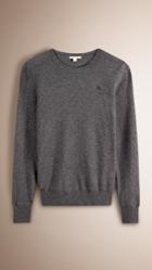 Burberry Burberry Crew Neck Cashmere Sweater, Size: Xxl, Grey