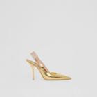 Burberry Burberry Metallic Leather Slingback Point-toe Pumps, Size: 36