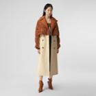 Burberry Burberry Puffer Jacket Detail Cotton Gabardine Trench Coat, Size: 04, Brown