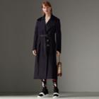 Burberry Burberry D-ring Detail Doeskin Wool Coat, Size: 04, Blue
