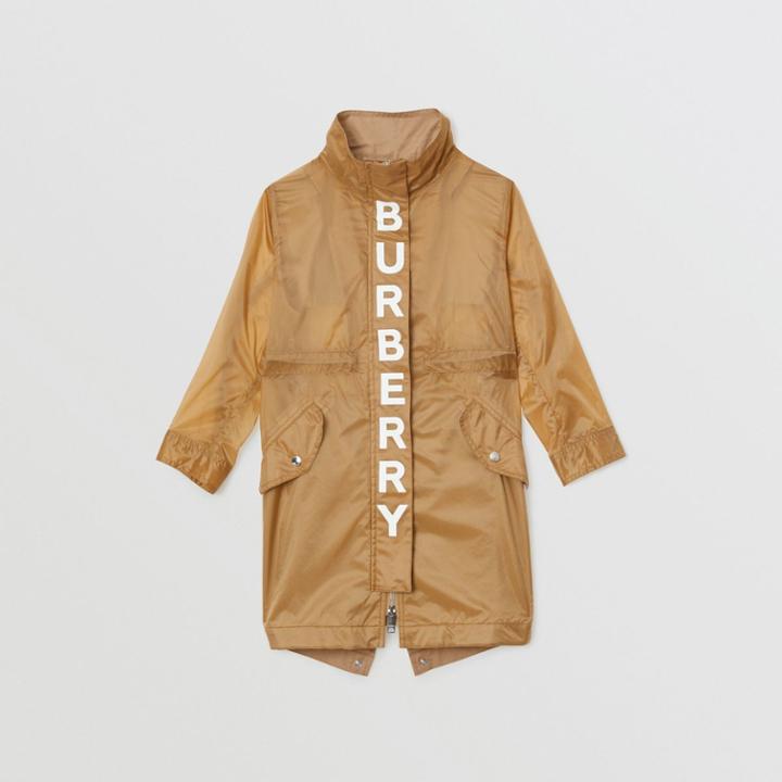 Burberry Burberry Childrens Detachable Hood Logo Print Lightweight Parka, Size: 10y, Yellow