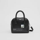 Burberry Burberry Small Montage Print Leather Cube Bag, Black