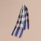 Burberry Burberry Lightweight Exploded Check Linen Scarf, Size: Os, Blue