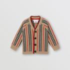 Burberry Burberry Childrens Icon Stripe Wool Cashmere Cardigan, Size: 18m, Beige