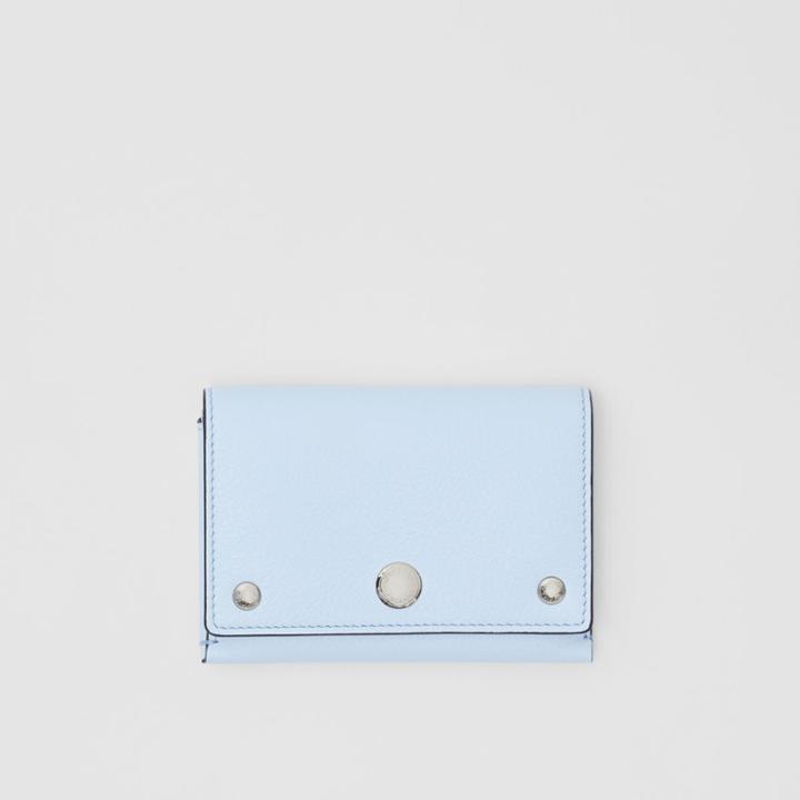 Burberry Burberry Triple Stud Leather Folding Wallet, Blue