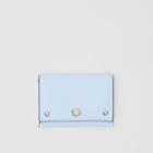 Burberry Burberry Triple Stud Leather Folding Wallet, Blue