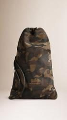 Burberry Camouflage Print Suede Duffle Bag