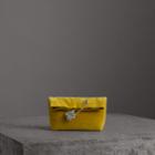 Burberry Burberry The Small Pin Clutch In Velvet, Yellow