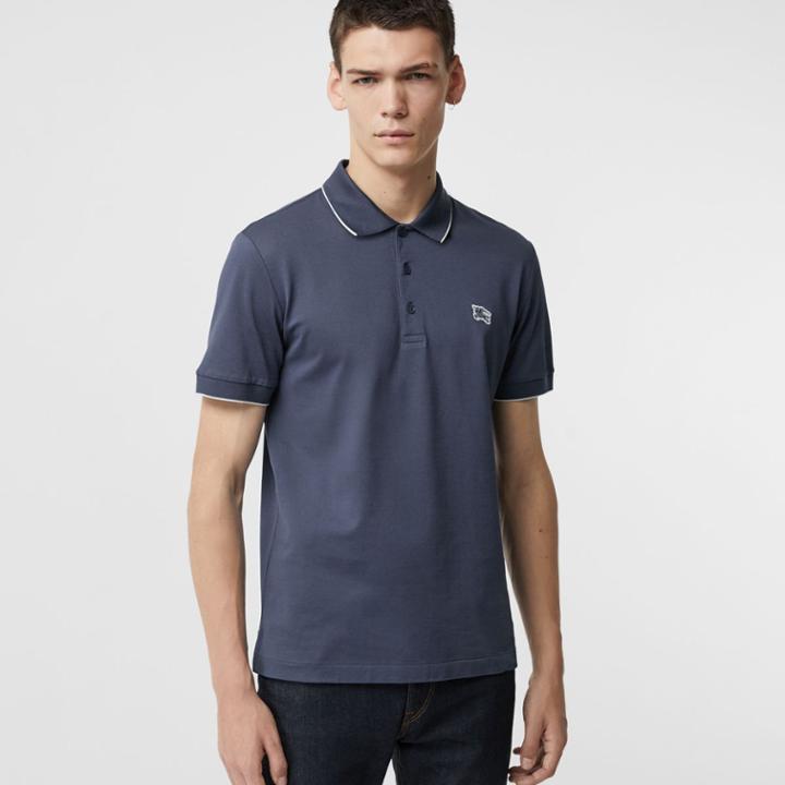 Burberry Burberry Tipped Cotton Piqu Polo Shirt, Size: Xs, Blue