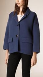 Burberry Brit Cropped Knitted Wool Cashmere Coat