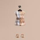 Burberry Burberry Check Cotton Playsuit, Size: 3y, Beige