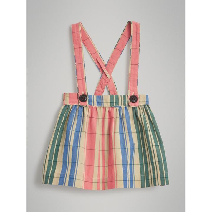 Burberry Burberry Check Gathered Cotton Pinafore Skirt, Size: 6m