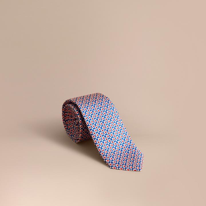 Burberry Burberry Slim Cut Abstract Floral Silk Tie, Blue