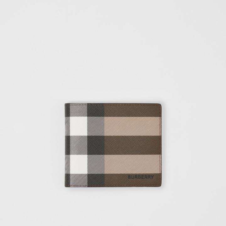Burberry Burberry Check E-canvas International Bifold Wallet, Brown