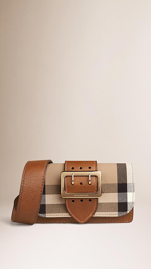 Burberry The Small Belt Shoulder Bag In House Check And Leather