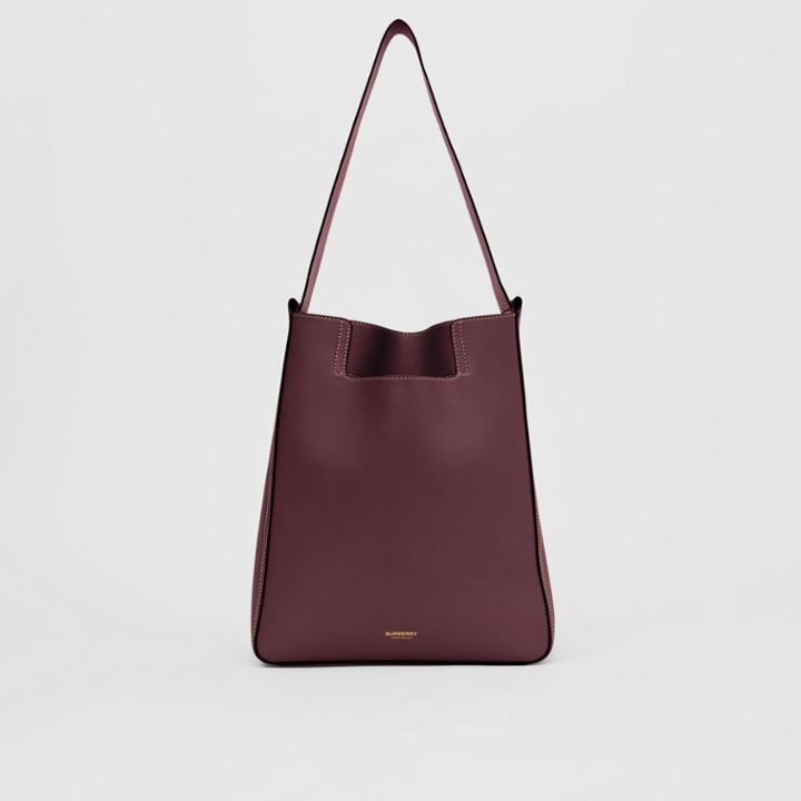 Burberry Burberry Large Leather Basket Bag, Red