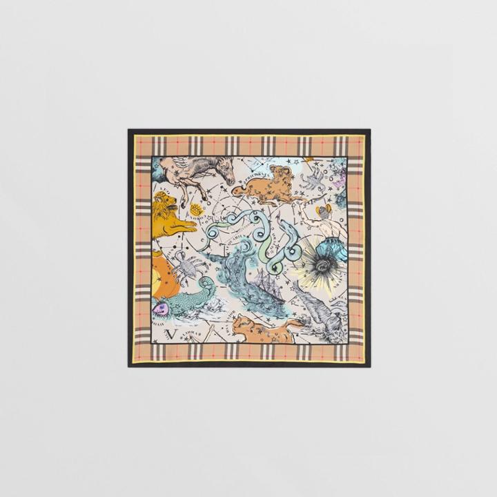 Burberry Burberry Childrens Constellation Print Silk Small Square Scarf, Size: Os, Multicolour