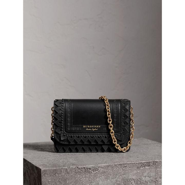 Burberry Burberry Brogue Detail Leather Wallet With Detachable Strap