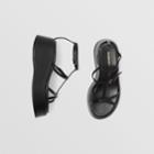 Burberry Burberry Leather Platform Sandals, Size: 36.5