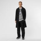 Burberry Burberry Topstitch Detail Cotton Gabardine Car Coat, Size: 42, Black