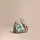 Burberry Burberry The Small Buckle Tote In Peony Rose Print Leather, Green