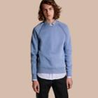 Burberry Burberry Stud Detail Cotton-blend Sweatshirt, Size: M, Blue