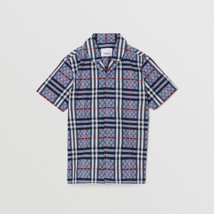 Burberry Burberry Childrens Short-sleeve Chequerboard Stretch Cotton Shirt, Size: 10y