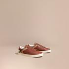 Burberry Burberry Leather And House Check Trainers, Size: 43, Beige