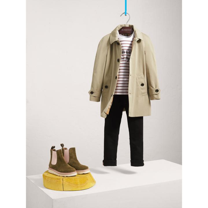 Burberry Burberry Tropical Gabardine Trench Coat, Size: 14y, Grey