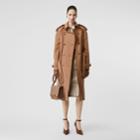 Burberry Burberry Button Panel Detail Wool Cashmere Trench Coat, Size: 08, Camel